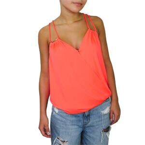 Ark & Co. Y2k Neon Peach Pink Strappy Tank Top Small